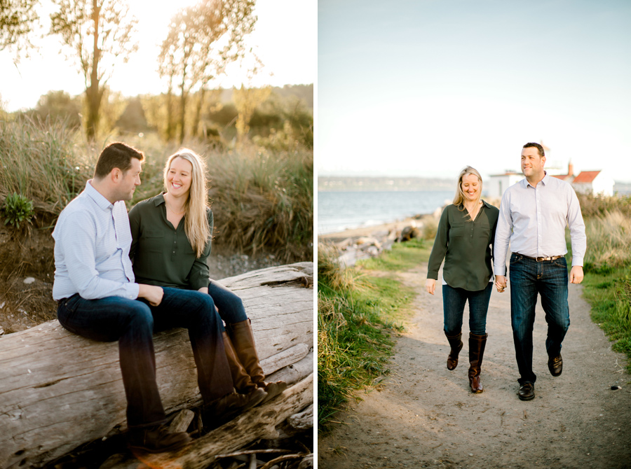 Seattle discovery park engagement session