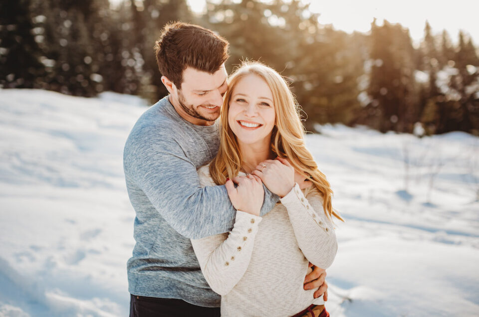 snow engagement session seattle