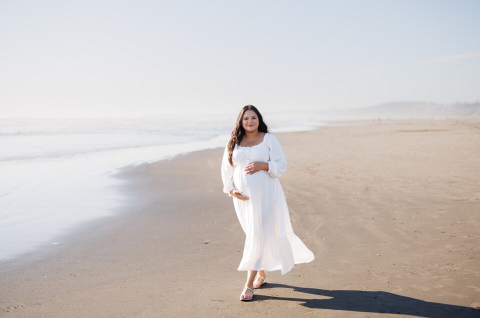 Sunset Maternity Session at Seabrook WA Beach